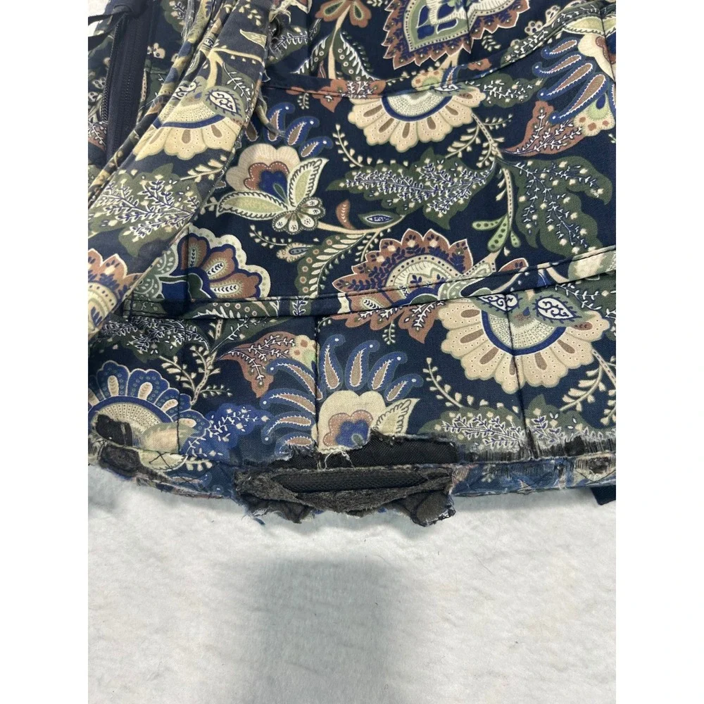 Vera Bradley Mediterranean Blue Quilted Cotton Floral Paisley Backpack Bag